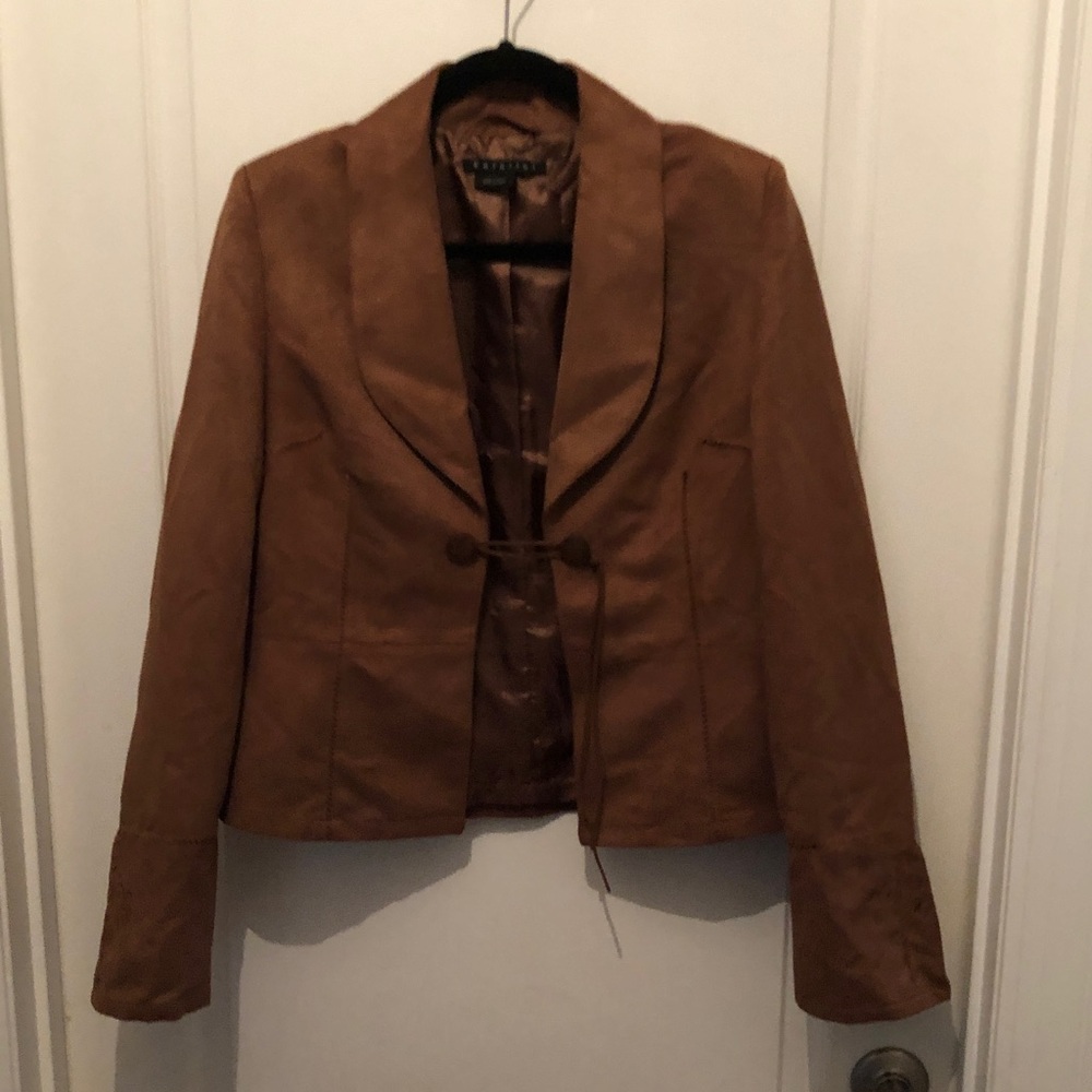 Parallel Tan Faux-Suede Junior’s Blazer